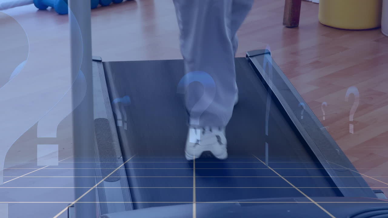 운동 선수가 달리는 것에 대한 질문 점의 애니메이션