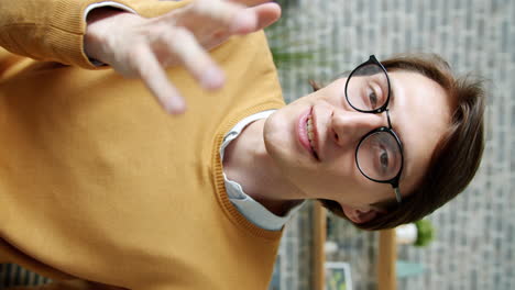 happy man wearing glasses