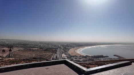 agadir morocco city viewpoint from kasbah oufella hilltop landmark sea coast summer weather