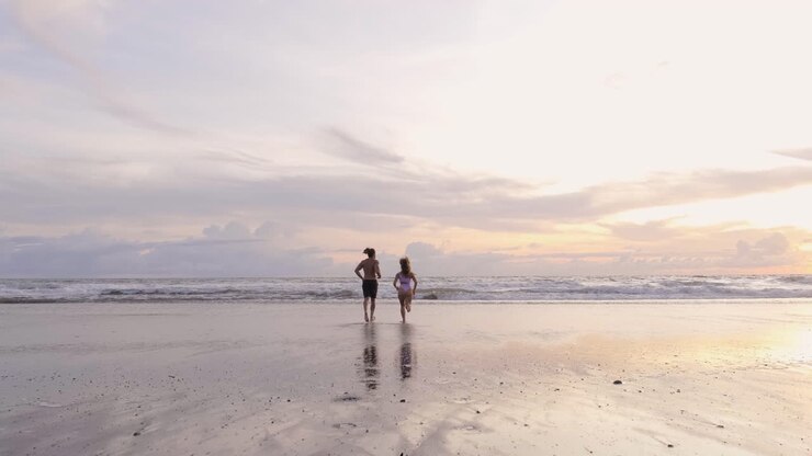 Young couple in swimwear