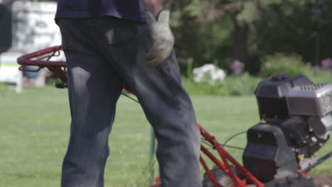 Man-tilling-the-soil-for-the-garden-in-the-Spring