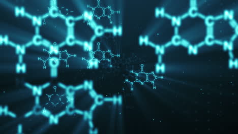 Chemical-Chain-Circulating-On-Dark-Blue-And-Dotted-Background