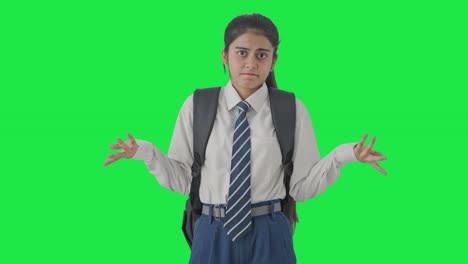 Confused-Indian-school-girl-asking-what-question-Green-screen