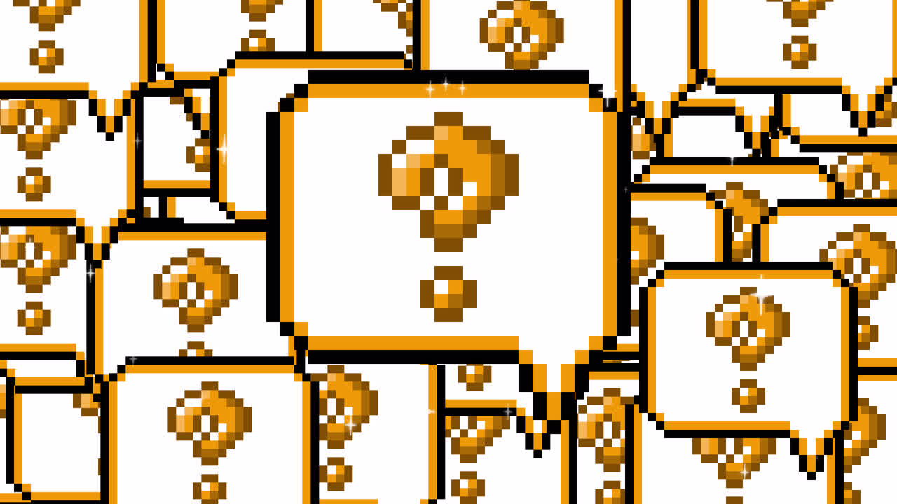 Pixel art pop up speech bubble icon question mark Transitions. 1080p - 30 fps - Alpha Channel (7).mov