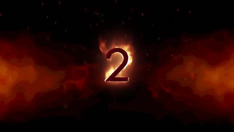 Animation-of-2-text-in-burning-flames-over-dark-background