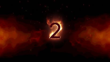 animation of 2 text in burning flames over dark background