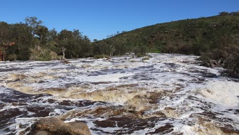 bells rapids swan river fast flowing whitewater after heavy rains