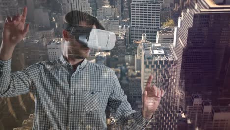 hombre usando vr video
