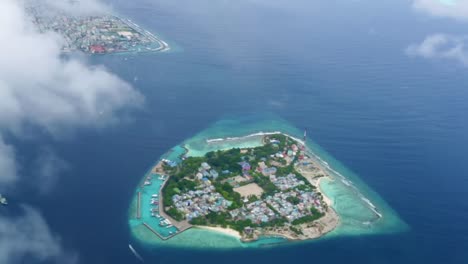 maldives islands aerial view.