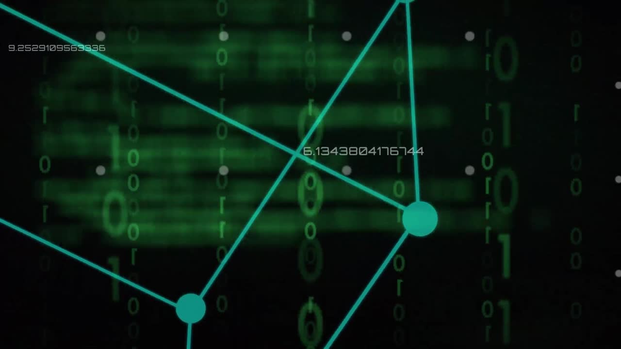 animación de codificación binaria y procesamiento de datos