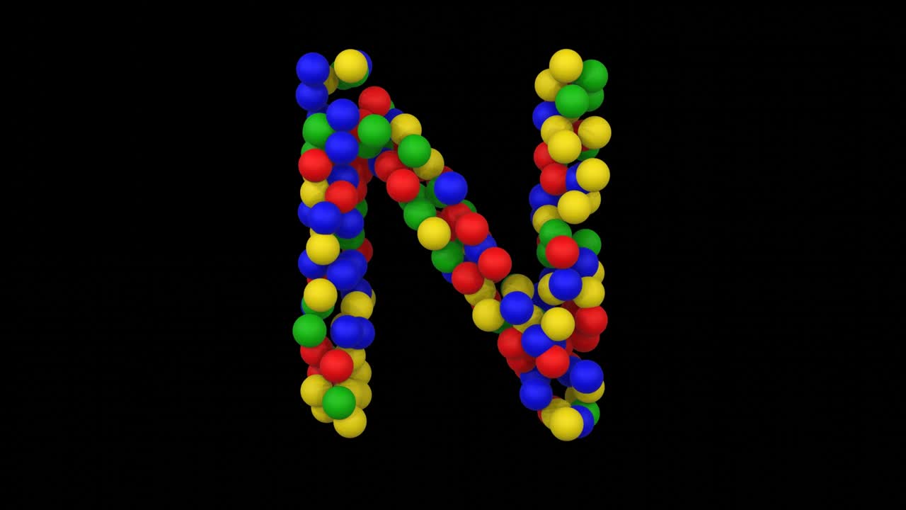 animación de juguete con letra de fuente n