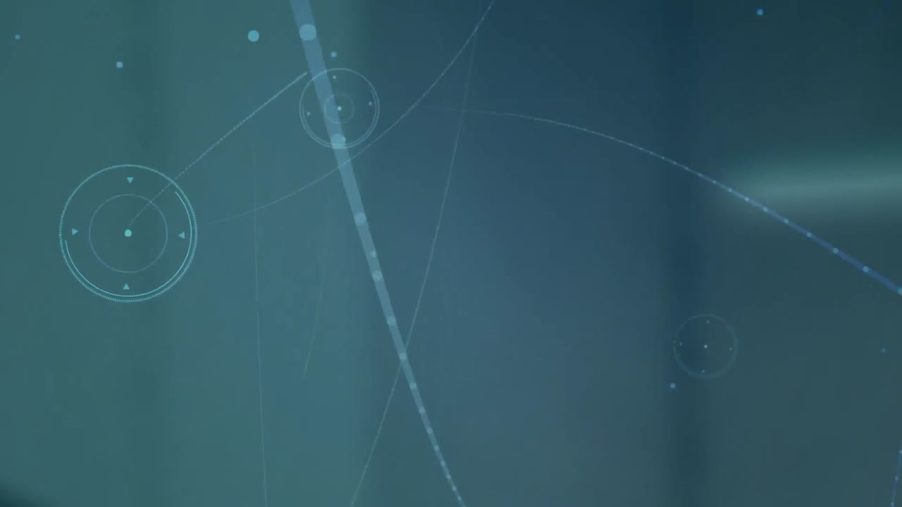 animación de la red de conexiones con puntos brillantes sobre fondo azul