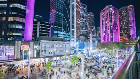 time lapse of crowds at circular quay during sydney's vivid festival 2022