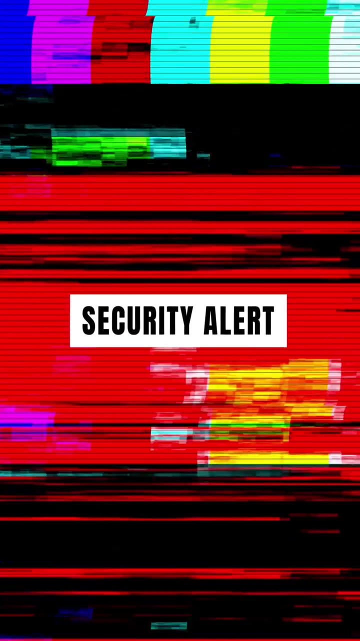 Security Alert Text Displayed Over Distorted Digital Glitch Background
