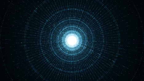 motion graphic de forma de círculo azul y haz de luz con tecnología de línea digital concepto de fondo abstracto video de bucle sin costuras