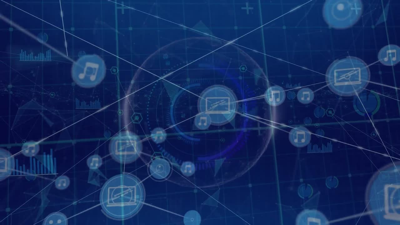 데이터 처리 및 범위 스캐닝을 통한 연결 네트워크의 애니메이션