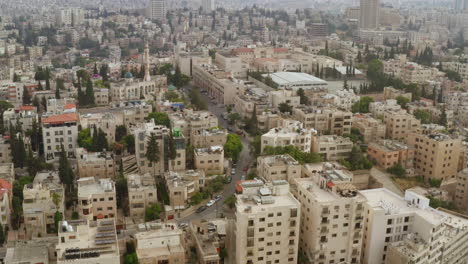 Drone-shot-over-Amman---Jordan,-June-2019