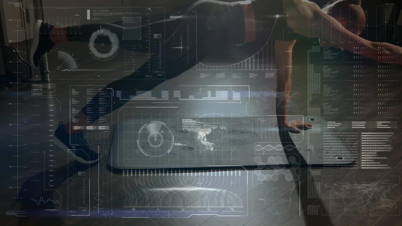 운동선수 훈련과 함께 데이터 처리의 애니메이션