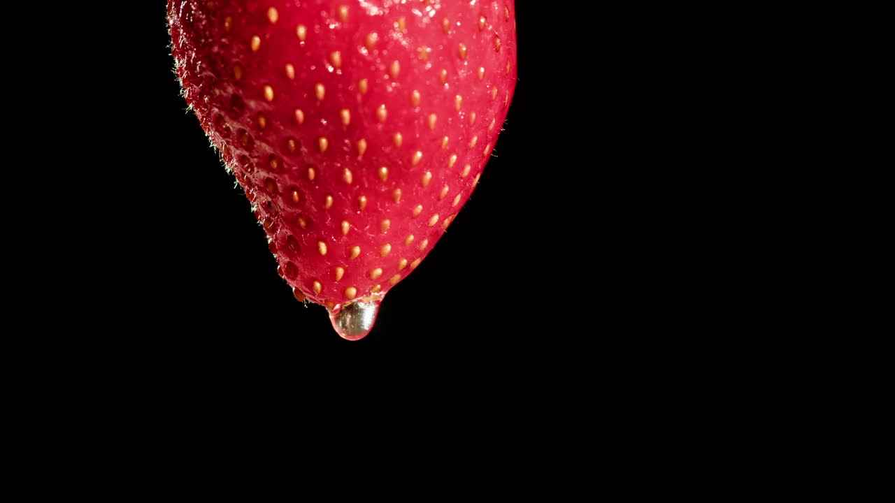 Close-up of a Strawberry with Water Droplets