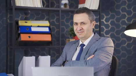 portrait of successful young businessman. cute and smiling office worker