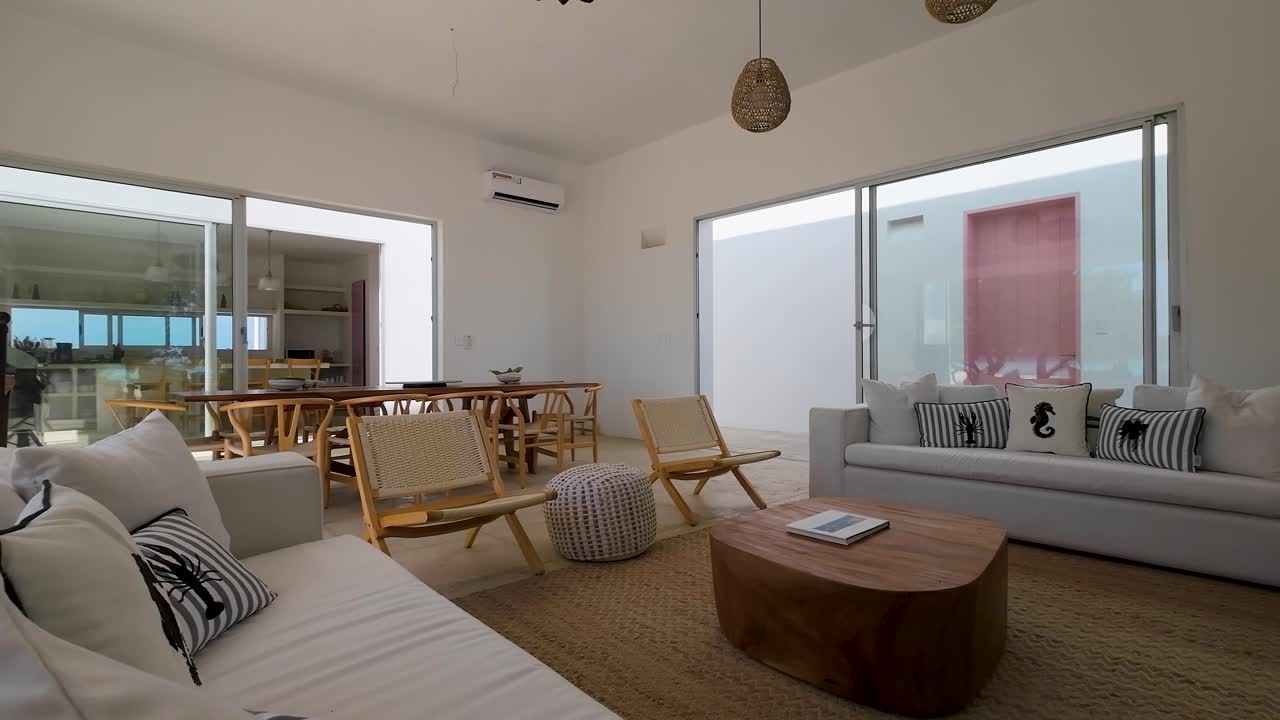 villa de lujo vacaciones, decoración interior sala de estar casa de playa, los rocas venezuela