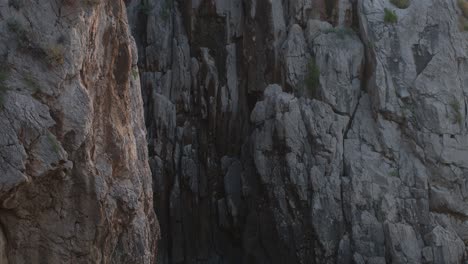 close-up of a rocky cliff face