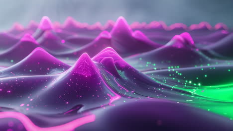abstract wavy liquid surface with vibrant purple and green colors