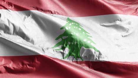 lebanon textile flag waving on the wind loop. lebanese banner swaying on the breeze. fabric textile tissue. full filling background. 10 seconds loop.