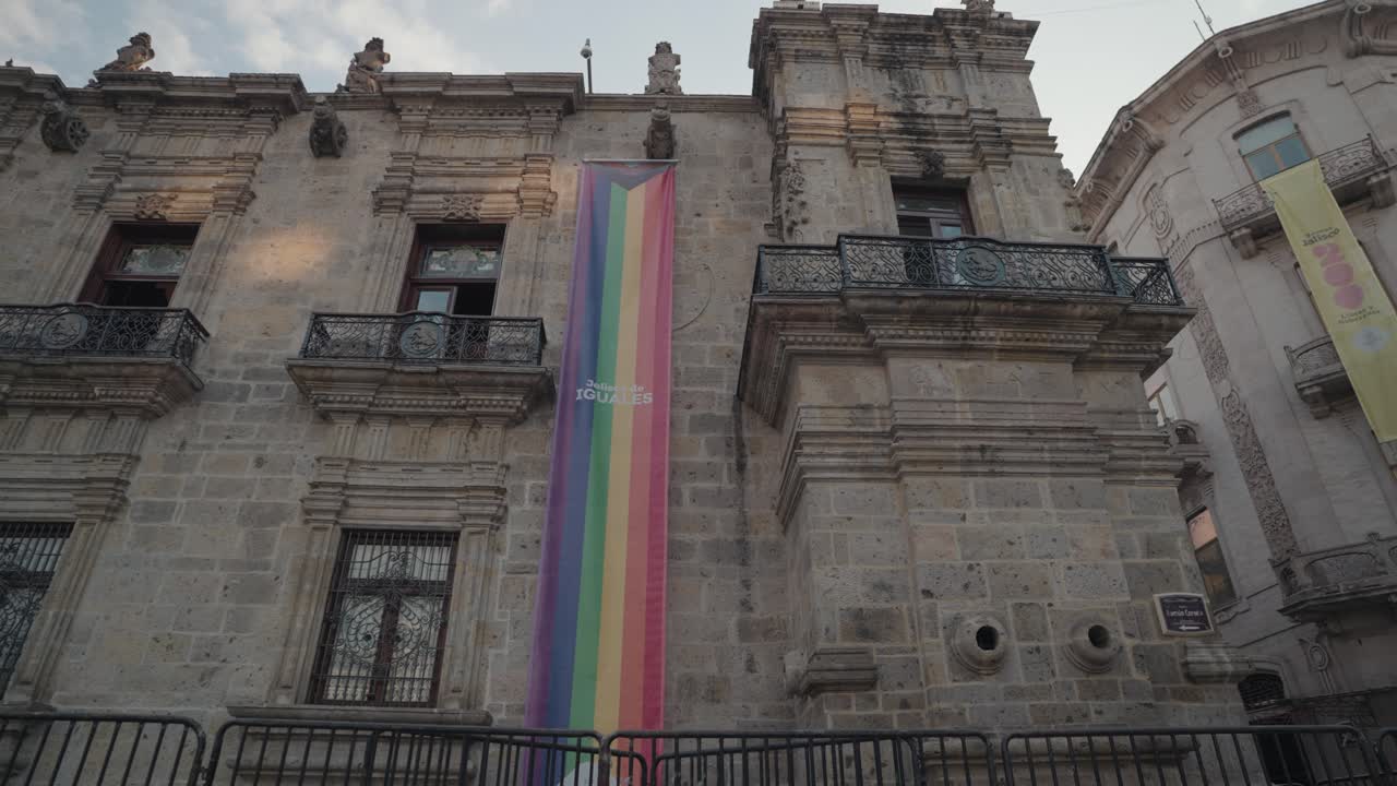 Building with LGBTQ Pride Banner