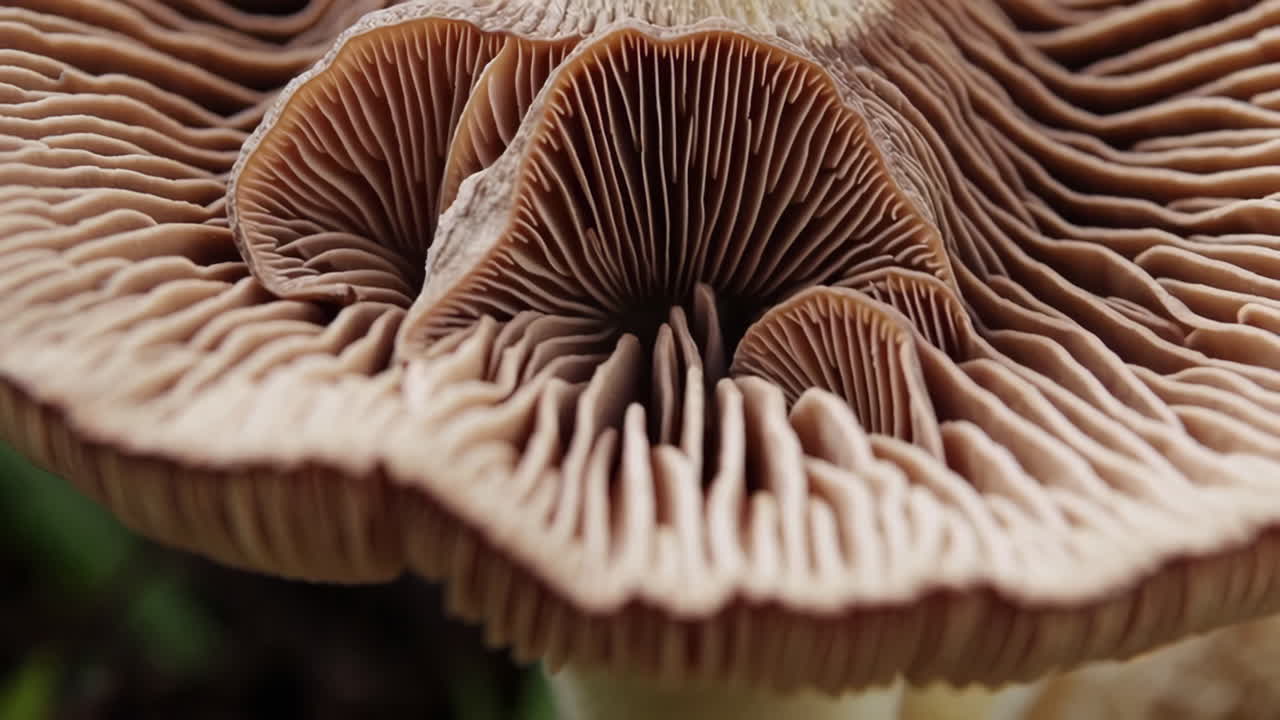 Close-up of Mushroom Gills