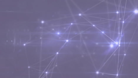 animación de una red de conexiones brillantes sobre un fondo púrpura