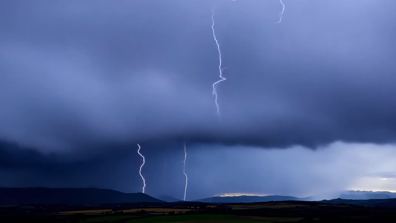 Lightning Storm Over Mountains