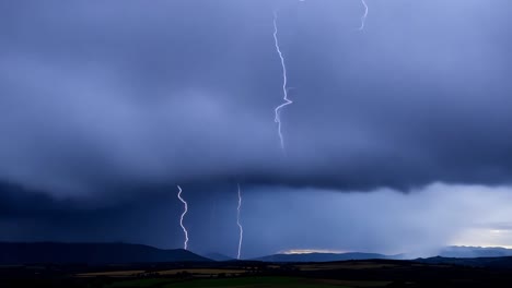 lightning storm over mountains