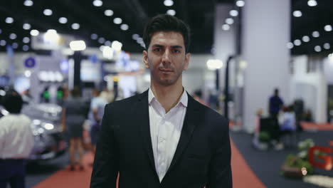 businessman at a trade show