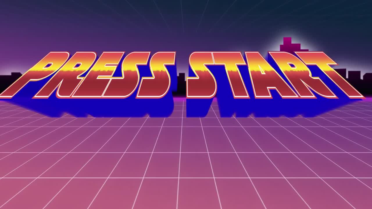 아케이드 게임 프레스에서 시작 메시지