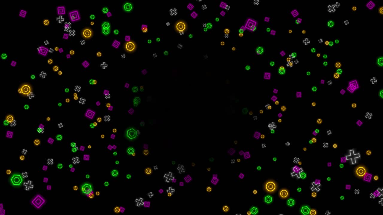 Creative futuristic digital flat dynamic shapes hud icon geometric animation abstract copy space