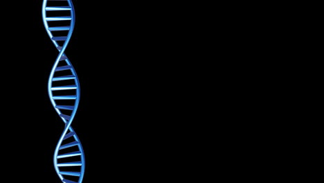 animation of dna strand spinning with copy space over black background