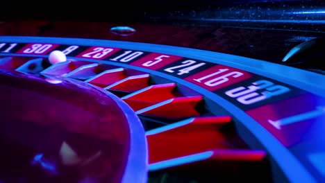 close-up view of a roulette wheel