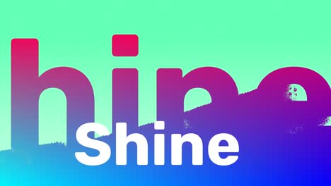 animation of shine text over pink shadow on blue background