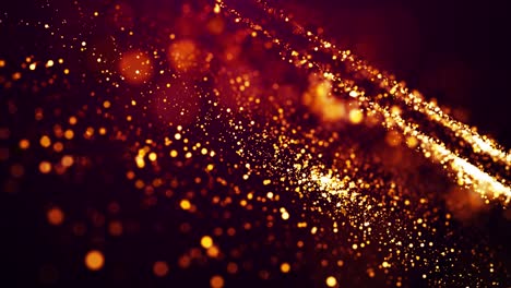 golden red glow particles flicker and float in viscous liquid with amazing bokeh. fantastic background in 4k. gold magical sparkles of light form abstract structures. luma matte as alpha channel.
