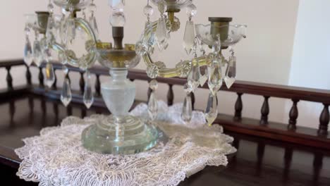 Glass-decoration-on-a-brown-wooden-table