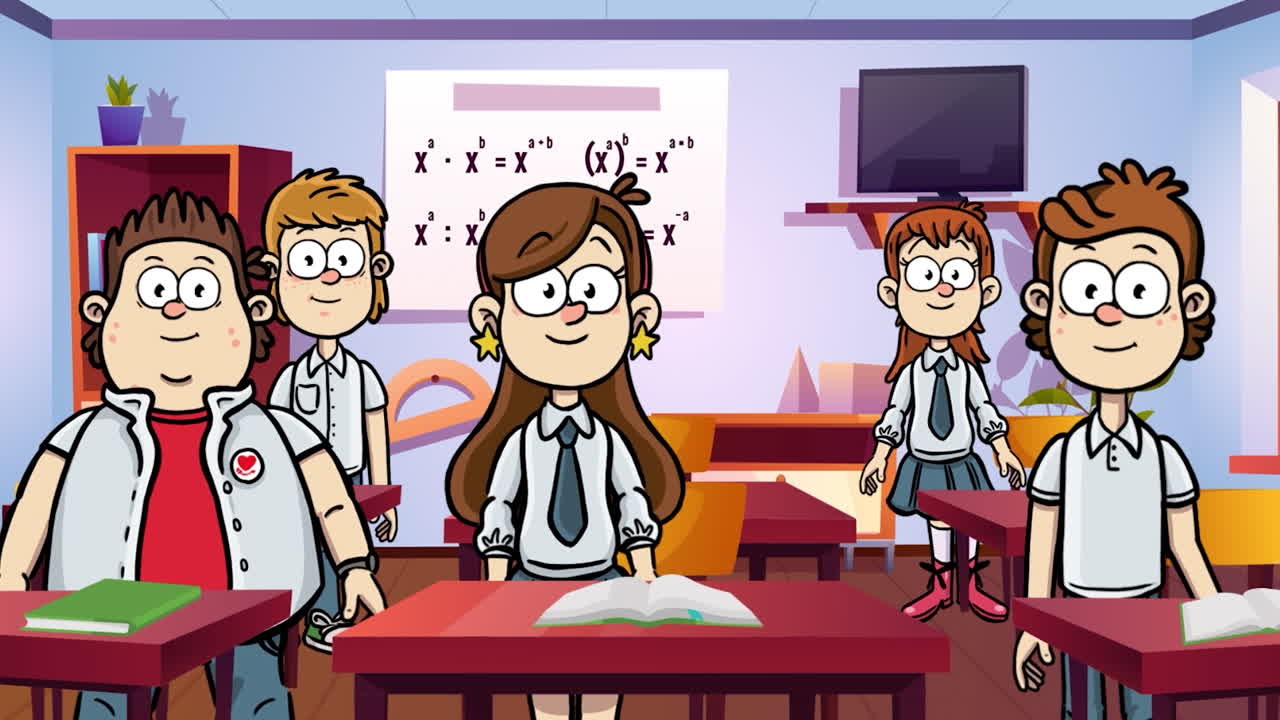 Students in a classroom studying math