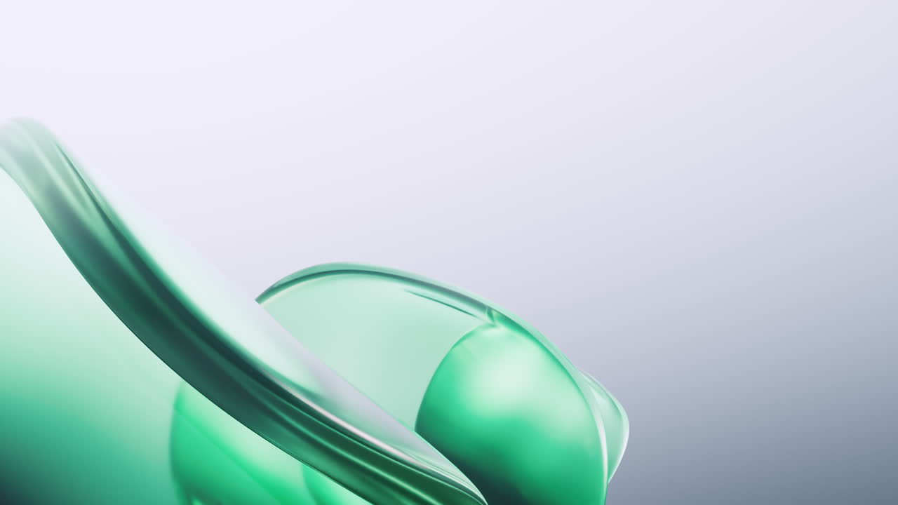 Gradient green transparent geometry background, 3d rendering.