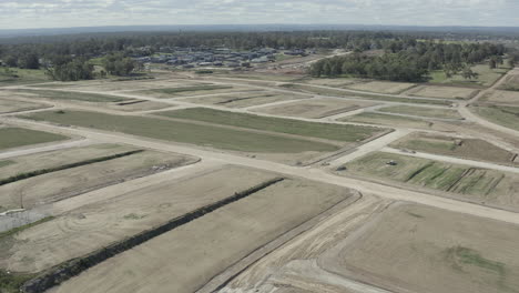 flattened and subdivided land before any houses and roads are built