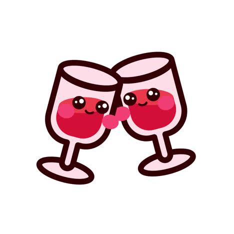 cute cartoon wine glasses