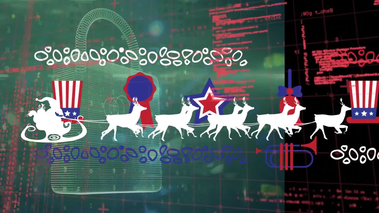 데이터 프로세싱과  ⁇ 락 위에  ⁇ 매에 산타클로스의 애니메이션