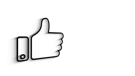 social media 3d shadow icon design isolated on white background. outline web icon. motion graphics.