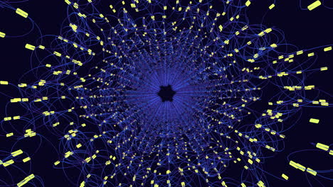 Líneas-Y-Formas-Espirales-Azules-Y-Doradas-En-Patrón-Circular-Y-Espiral.