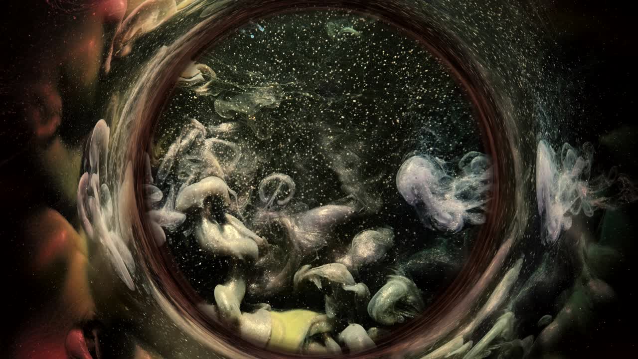 잉크 소용돌이 점성술 예측 갈색 회색 원