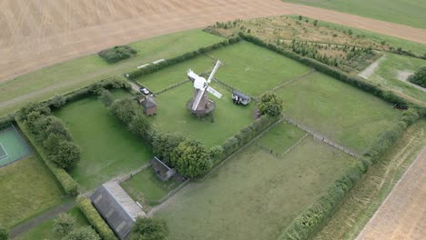 aerial view over wilton windmill in wilton, marlborough, united kingdom - drone shot